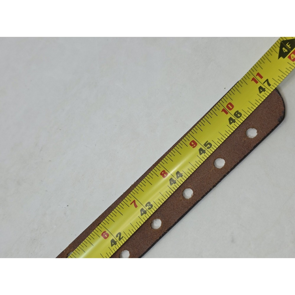 Italian Genuine Leather Studd Fastening No Buckle Slotted Hole Wide Width Belt - Picture 10 of 12